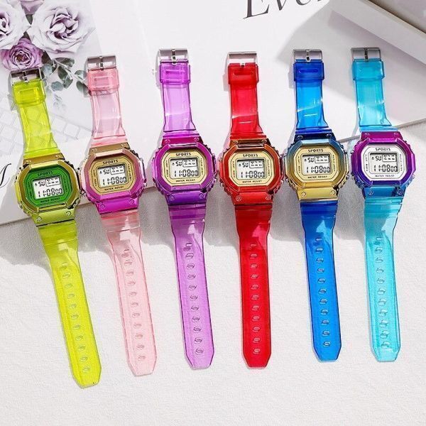 TK034:[ обычная цена 32800 иен ]1 иен старт унисекс красочный цифровой наручные часы спорт casual каркас 
