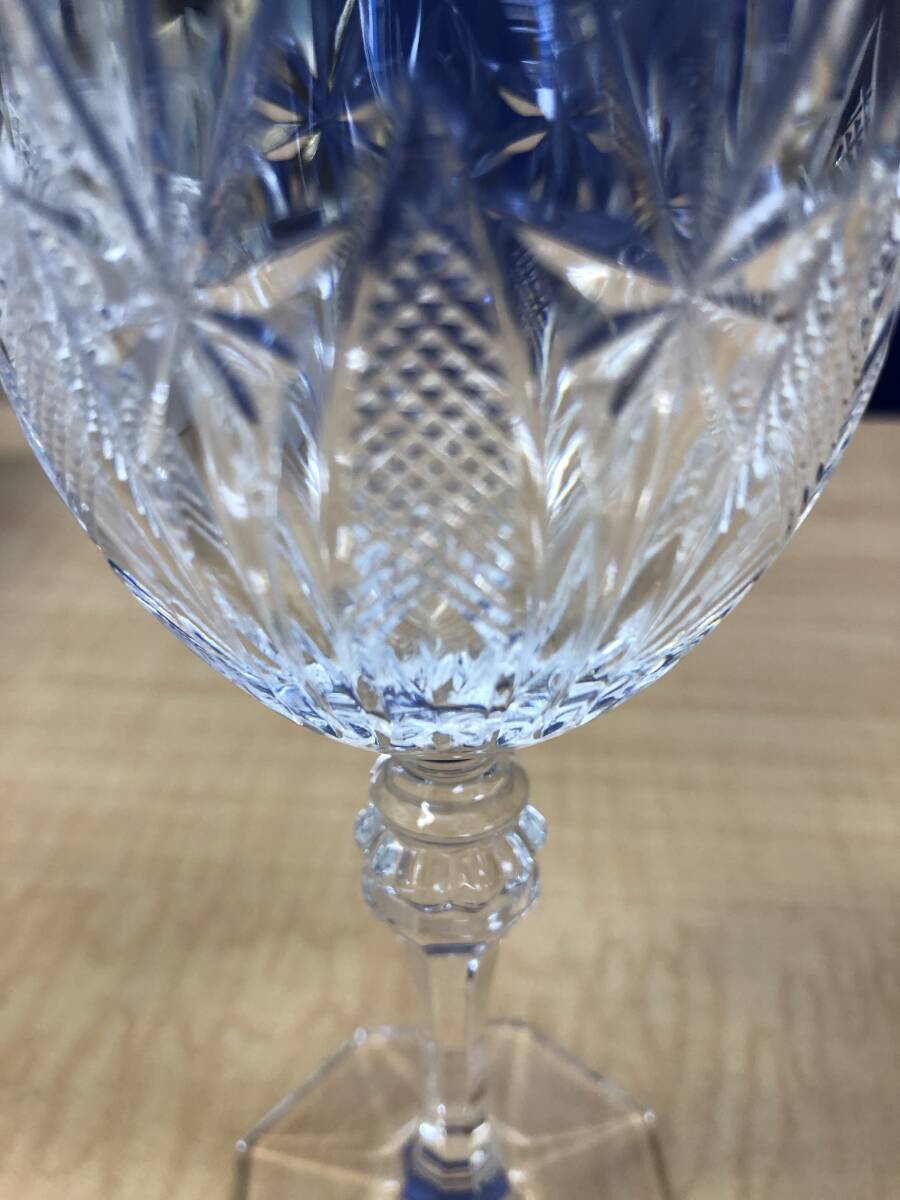 HOYAクリスタルガラス ワイングラス カットガラス 6客 未使用 中古品の画像3
