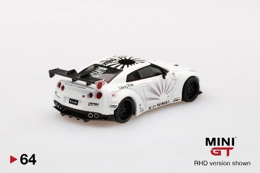 64-3 MINI GT 1/64 LB★WORKS 日産 GT-R R35 リバティウォーク カスタム オートサロン 日章旗 シャコタン ワイルドスピード リバティー日本の画像1