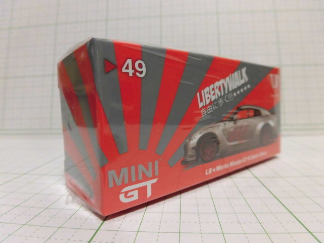 49 MINI GT 1/64 LB★WORKS 日産 GT-R R35 タイプ1 リアウイング バージョン2 サテンシルバー ワイルドスピード F1 箱 スーパーGT ドリフトの画像6