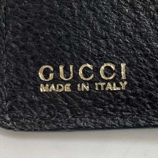 1円~【美品】定価12万 GUCCI グッチ ジャッキー 折り財布 二つ折り レザー 札入れ メンズ レディース ユニセックス ブラック_画像10