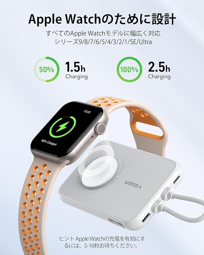 【未使用未開封】モバイルバッテリー 軽量 小型10000mAhポータブル充電器 PSE iPhone　Apple Watch