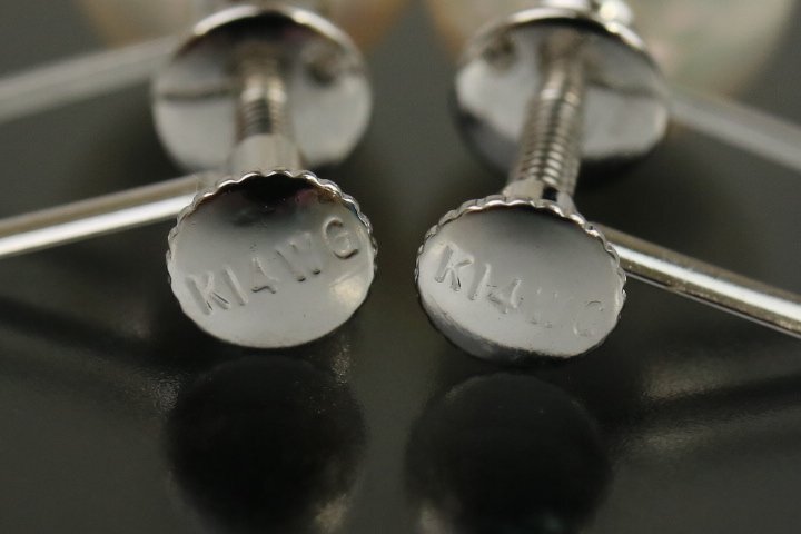 l. K14WG アコヤ真珠 デザイン イヤリング 約2.6g 直径約8.5mm 本真珠 ホワイトゴールド 【彩irodori】11の画像6