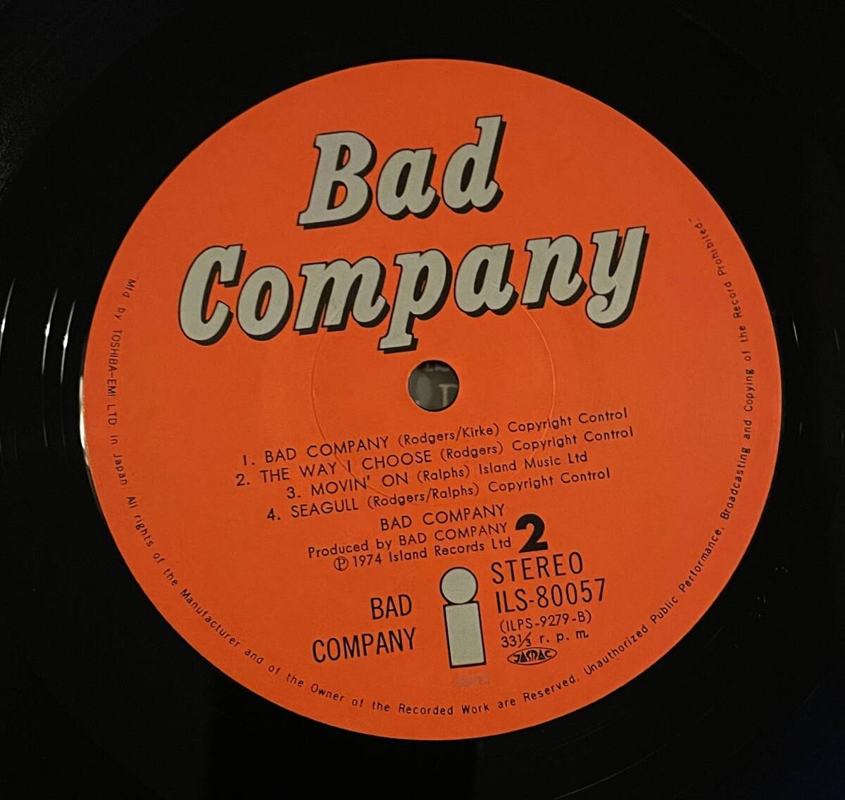 帯付き！国内盤★ バッド・カンパニー【BAD COMPANY】／BAD COMPANY  ヘヴィーロック ★レコード番号：ILS-80057の画像4