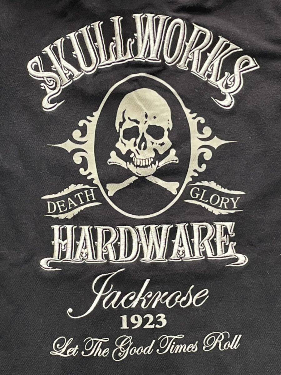 スカルワークス【SKULL works】JACK ROSE ジャックローズ 黒ポロシャツ・コットン100%・予備ボタン付き 半袖ポロシャツ 黒 の画像2