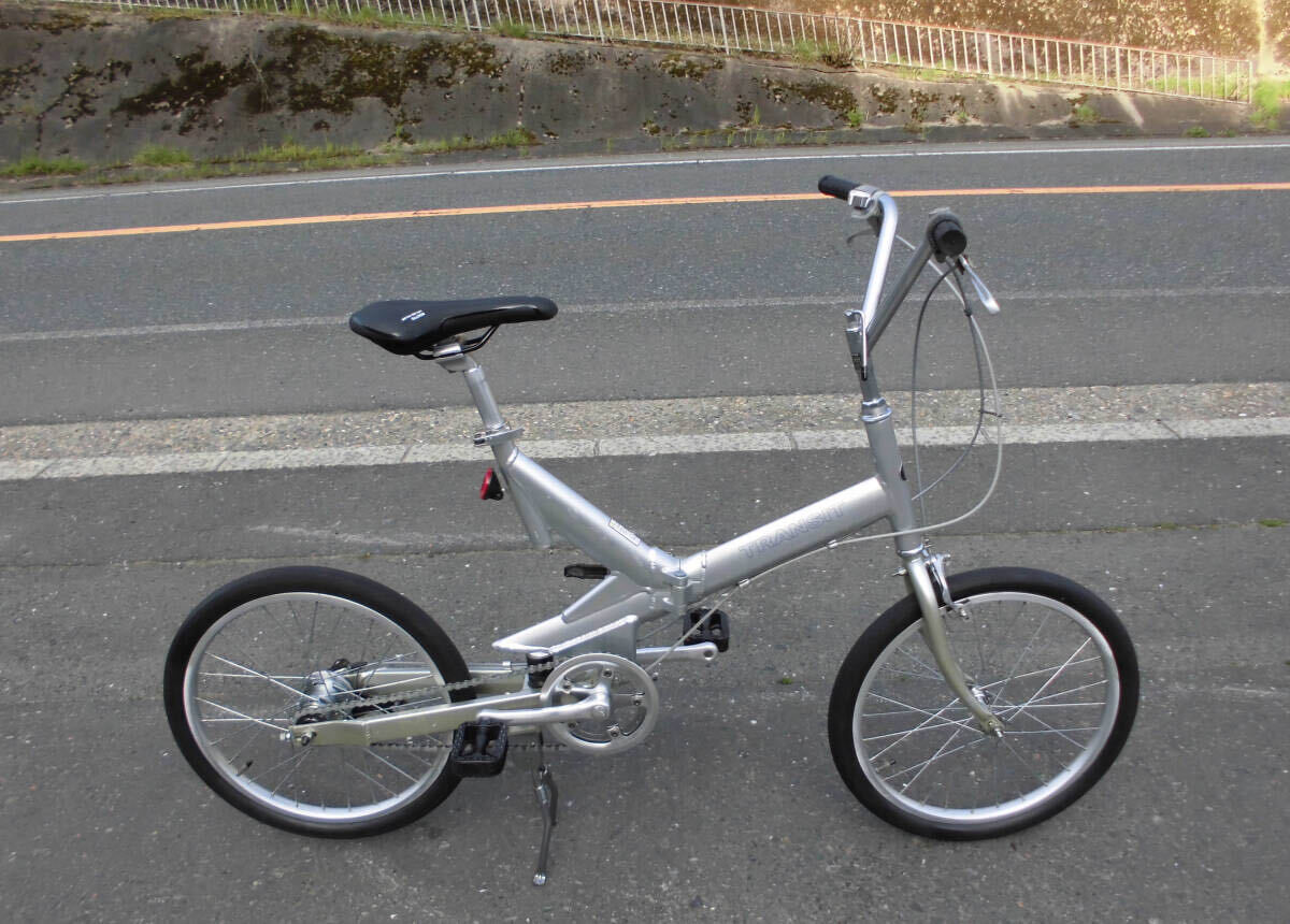 1円～ブリヂストン BRIDGESTONE 折り畳み自転車 TRANSIT ミニベロ SHIMANO 内3速 小径車 20インチ シルバー色 4290の画像1