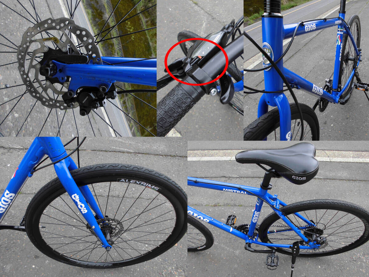 1円～GIOS ディスク式 クロスバイク MISTRAL SHIMANO 24段 青色 4340の画像10