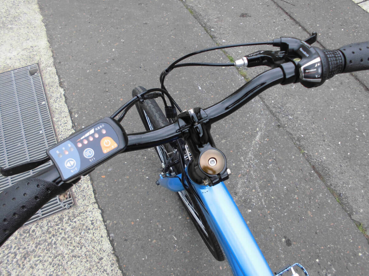 1円～Passepied 電動自転車 ARES 24V 7Ah SHIMANO 6速 26インチ 青色 動作確認済 4344の画像4