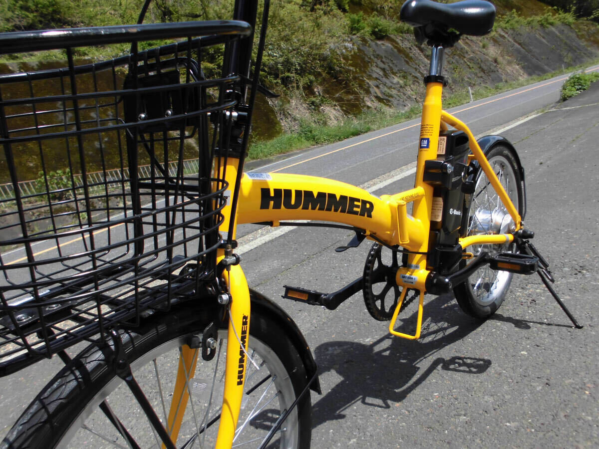 1円～HUMMER 折り畳み電動自転車GM 36V 5Ah 20インチ イエロー色 動作確認済 4348