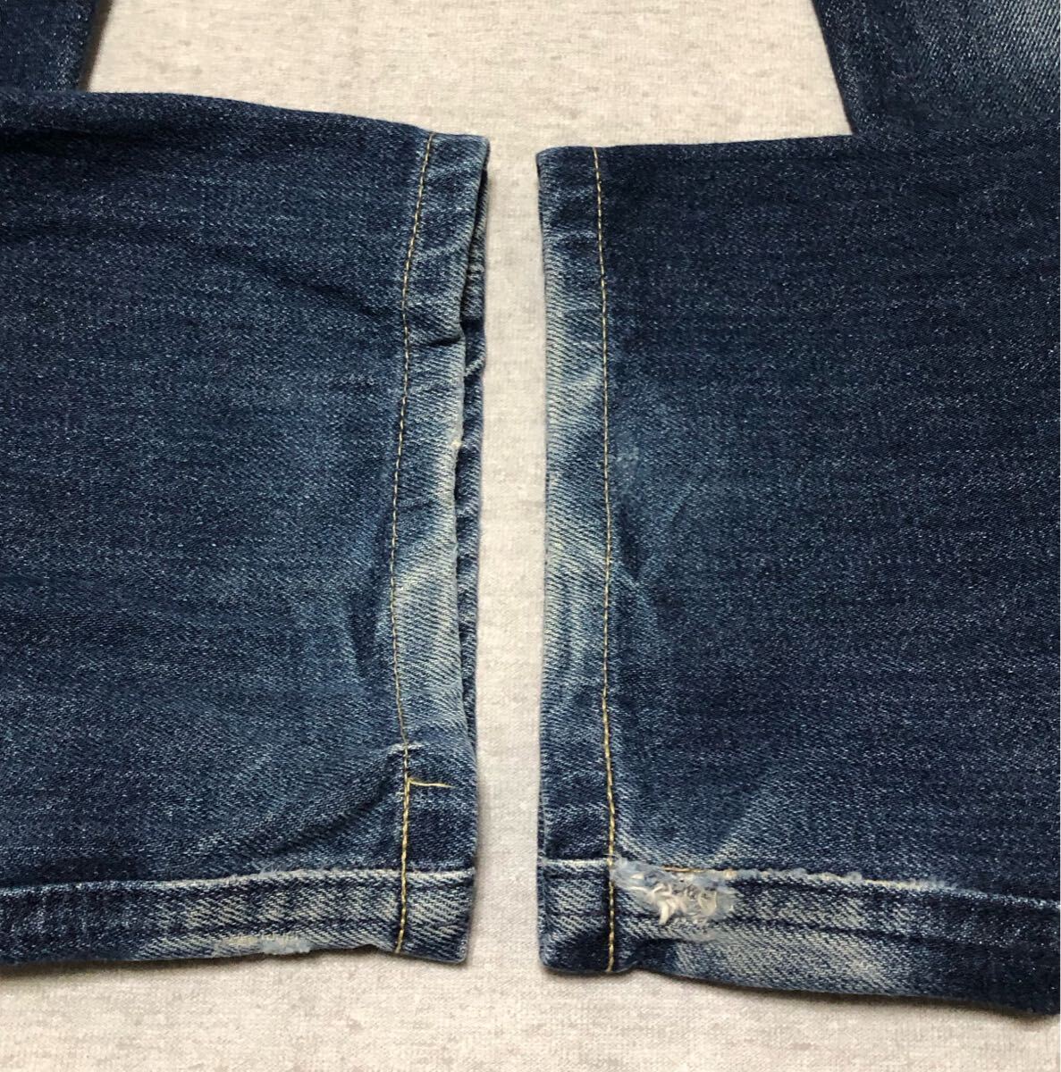 755◆EDWIN エドウィン◆USA製 色落ち抜群 KAIHARA DENIM カイハラデニム ユーズド加工 デニム ジーンズ 31×34_画像6