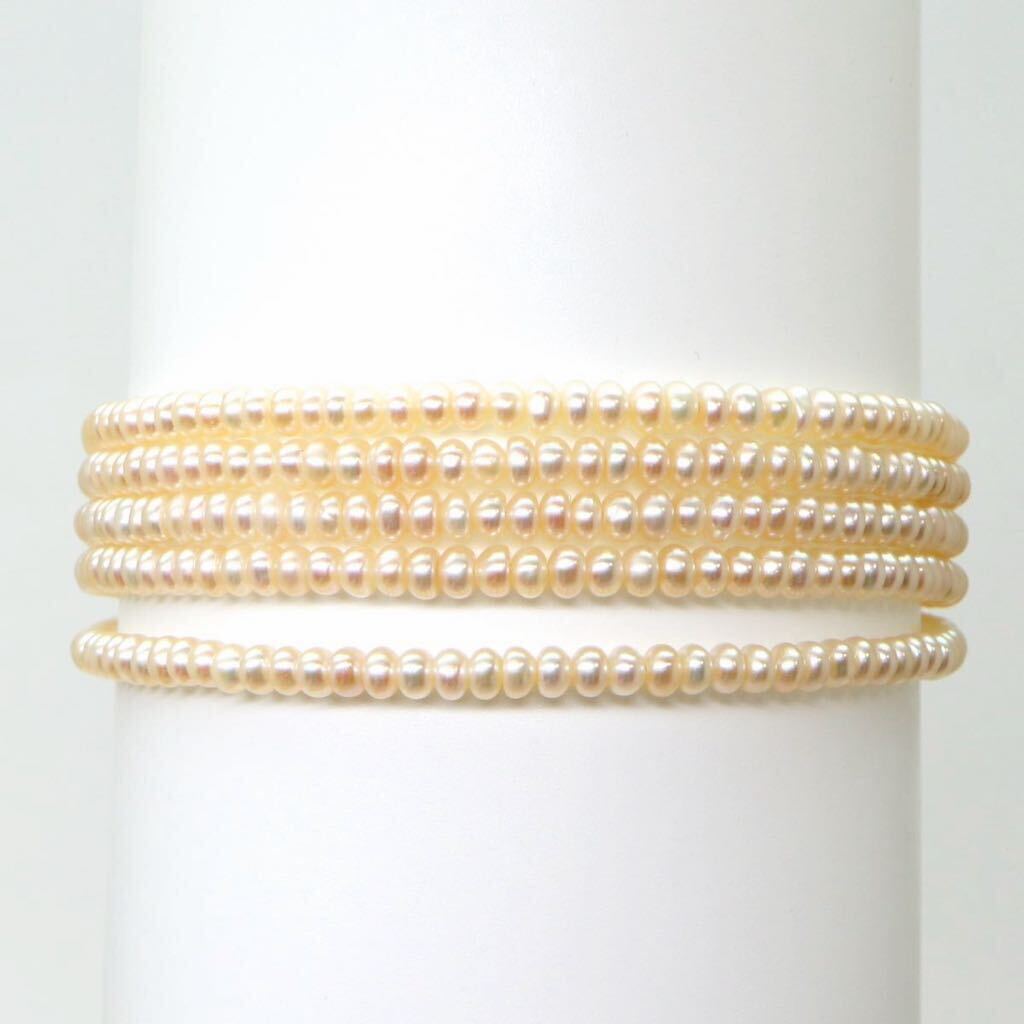 ◆本真珠ブレスレット◆A 約13.5g 約19.0cm 3.0mm珠 pearl パール jewelry bracelet ジュエリー CB5/DB3の画像3