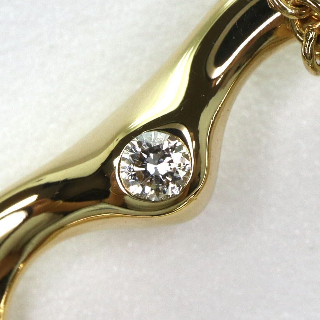 TIFFANY&Co.(ティファニー）◆K18 天然ダイヤモンド付きオープンハートネックレス◆A 約3.9g 約42.0cm diamond jewelry ジュエリー EC8/ED5の画像5