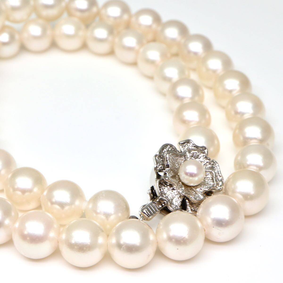 ◆アコヤ本真珠ネックレス/ 8 ◆A 約40.9g 約41.0cm 8.0-8.5mm珠 pearl パール jewelry necklace ジュエリー DH0/EA4_画像4