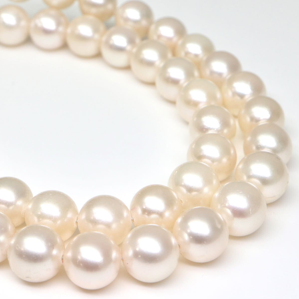 ◆アコヤ本真珠ネックレス/ 8 ◆A 約40.9g 約41.0cm 8.0-8.5mm珠 pearl パール jewelry necklace ジュエリー DH0/EA4_画像5