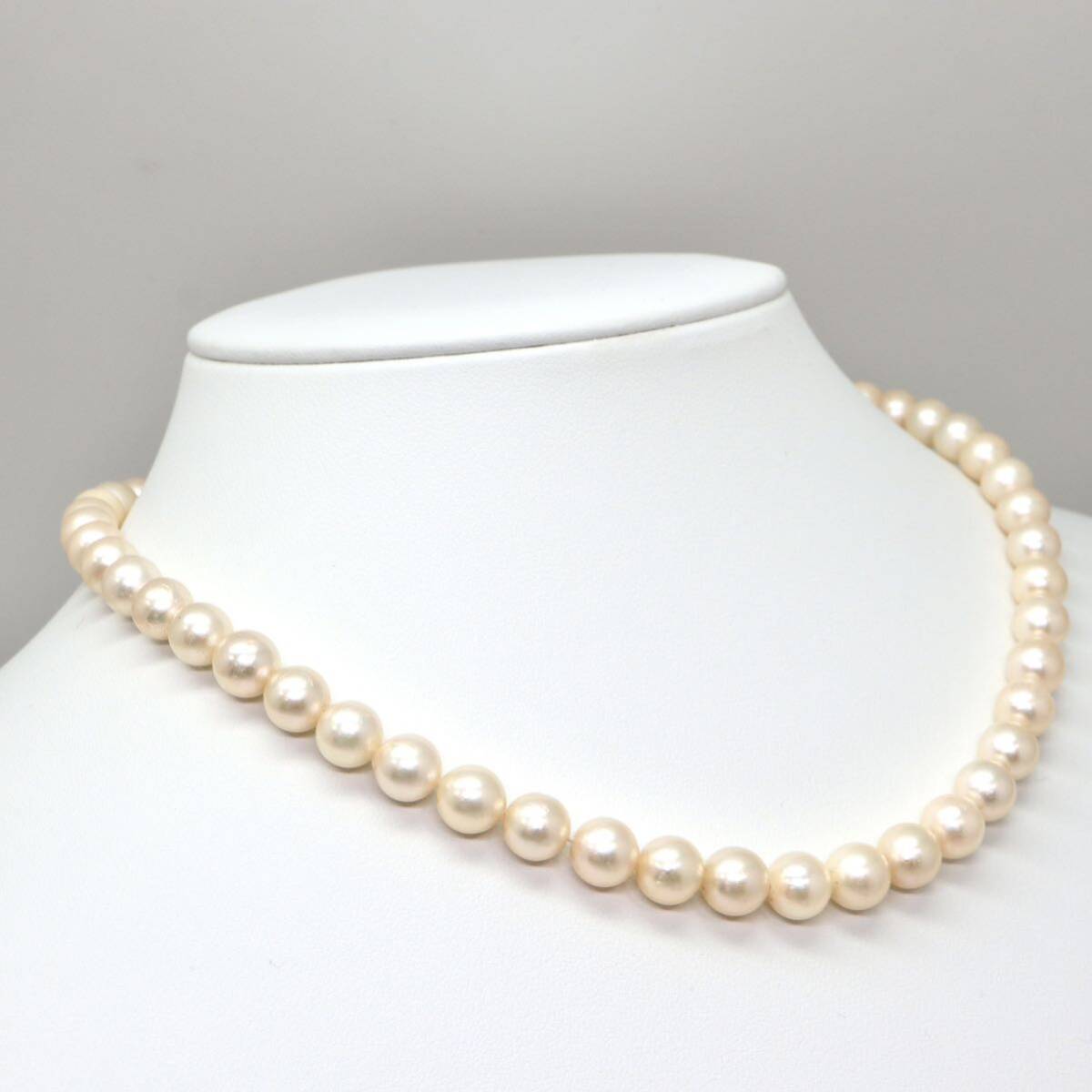 ◆アコヤ本真珠/ 11 ◆A 約33.8g 約41.5cm 7.5-8.0mm珠 pearl パール jewelry necklace ジュエリー DC0/DE0の画像3