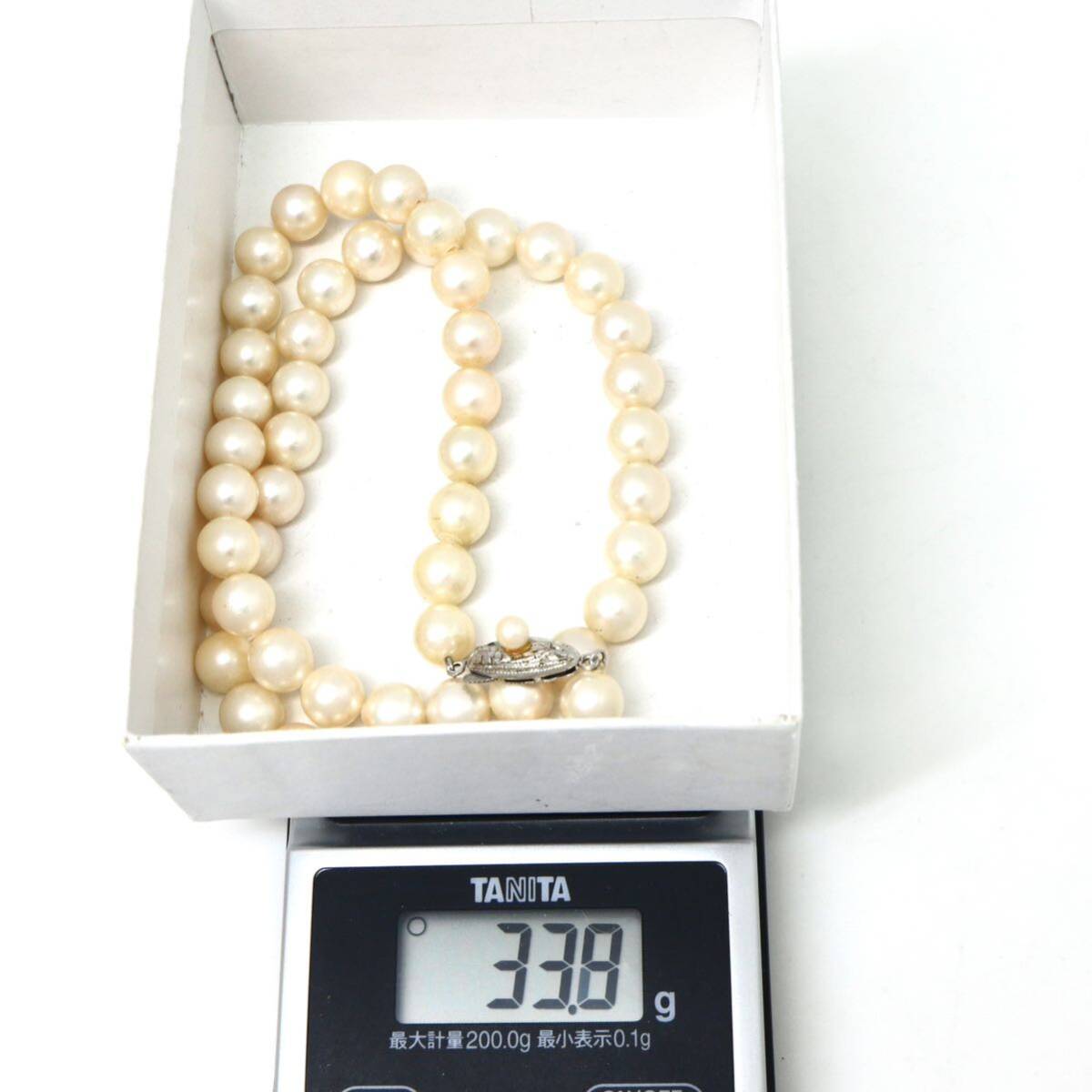 ◆アコヤ本真珠/ 11 ◆A 約33.8g 約41.5cm 7.5-8.0mm珠 pearl パール jewelry necklace ジュエリー DC0/DE0の画像9