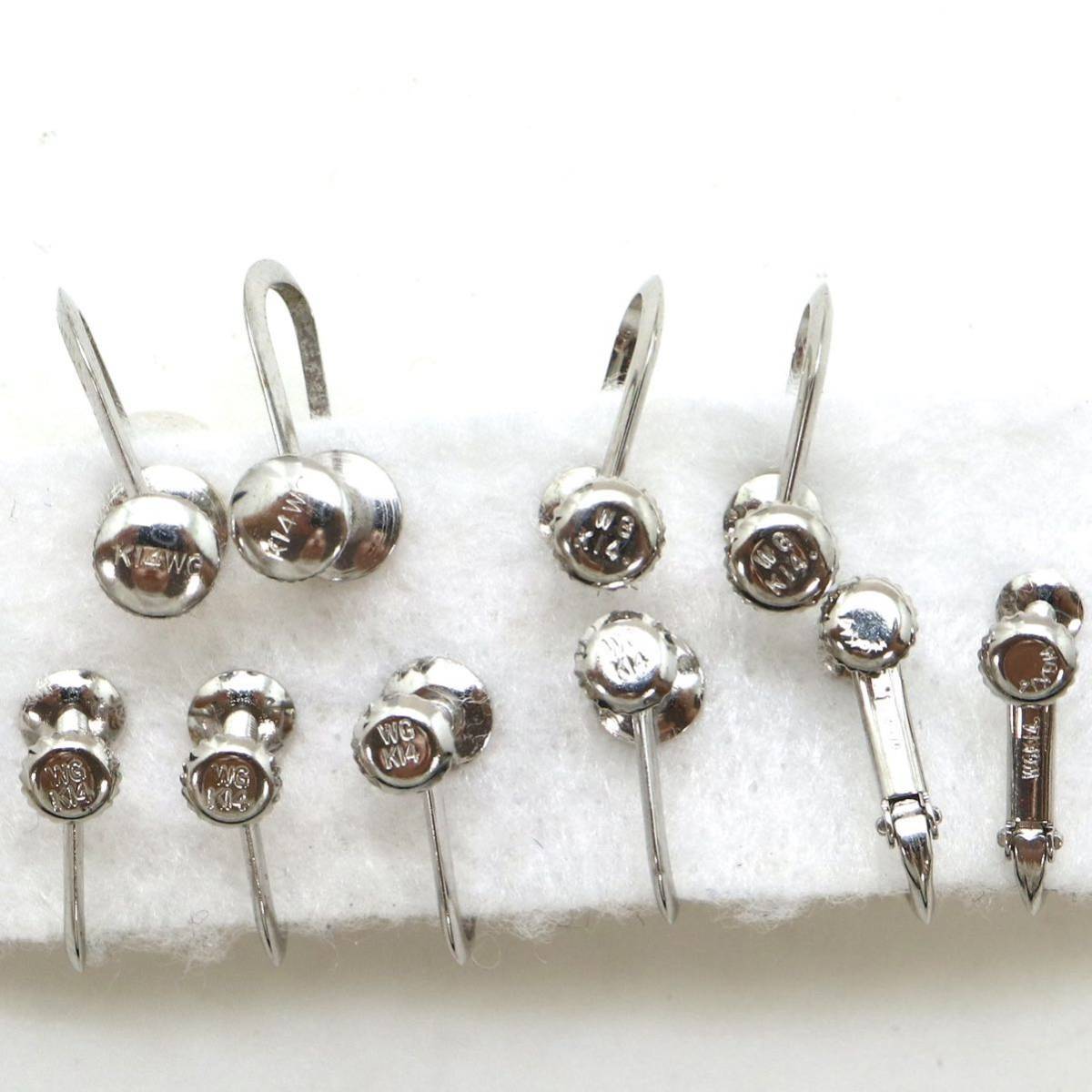 ◆Pt900/Pt850/K14 アコヤ本真珠 イヤリング10点おまとめ◆A 約23.3g 7.0-8.5mm珠 パール pearl ジュエリー earring pierce jewelry EC6の画像8