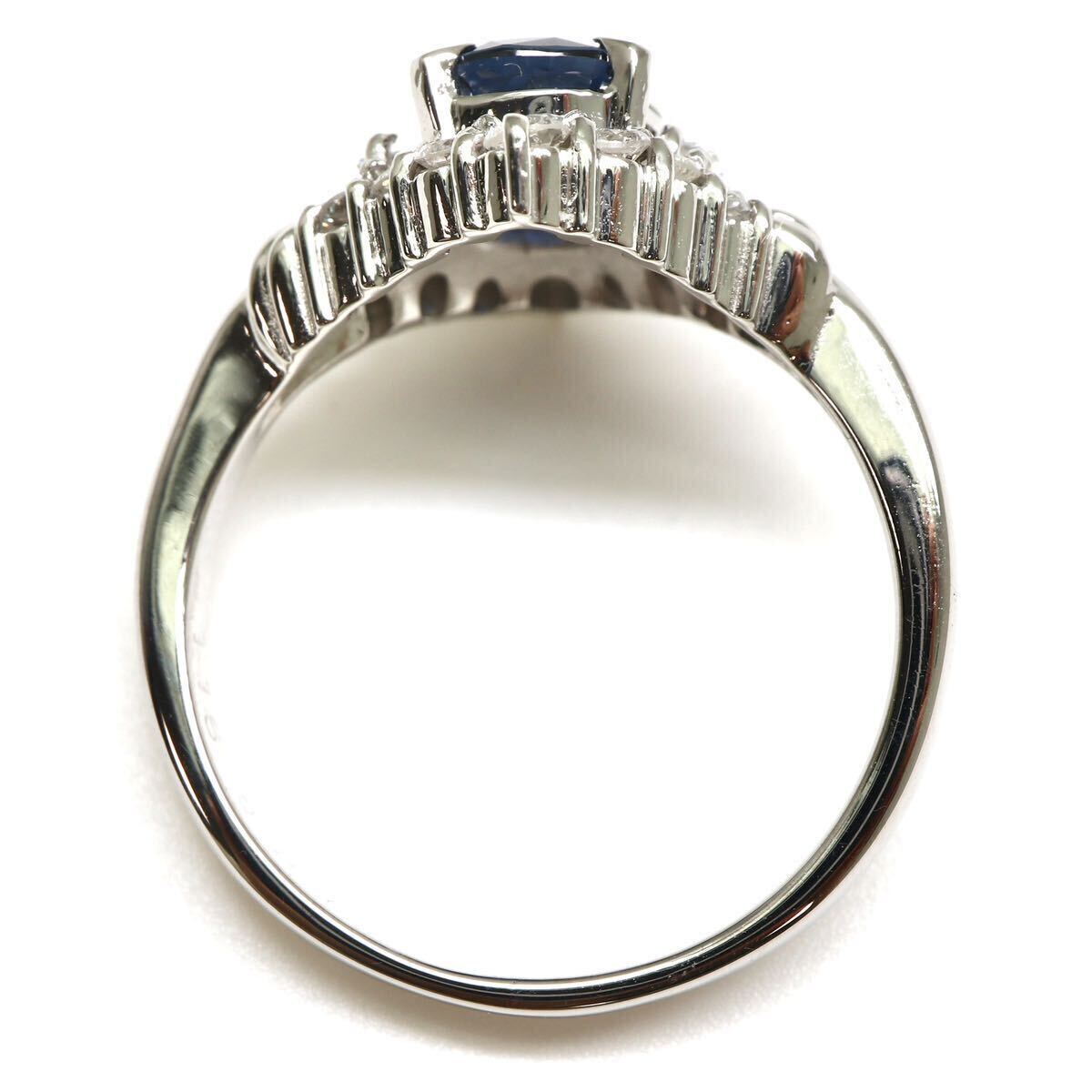 豪華!!ソーティング付!!◆Pt900 天然ダイヤモンド/天然サファイアリング◆A 約6.0g 約13号 diamond sapphire ジュエリー ring 指輪 EC9/EC9の画像5