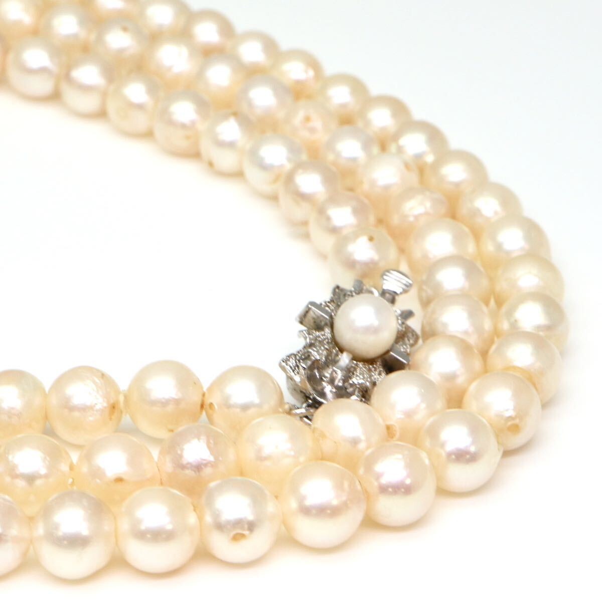 ◆アコヤ本真珠ロングネックレス/ 4 ◆A 約81.9g 約58.0cm 7.0mm珠 pearl パール jewelry necklace ジュエリー DB3/DH0_画像4