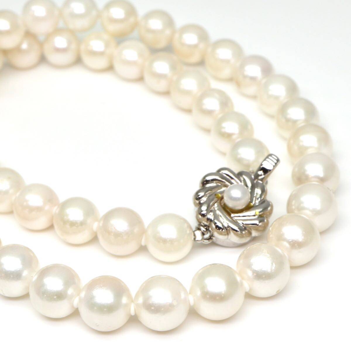 ◆アコヤ本真珠ネックレス/ 7 ◆A 約42.1g 約43.0cm 8.0-8.5mm珠 pearl パール jewelry necklace ジュエリー CE0/DE0の画像1