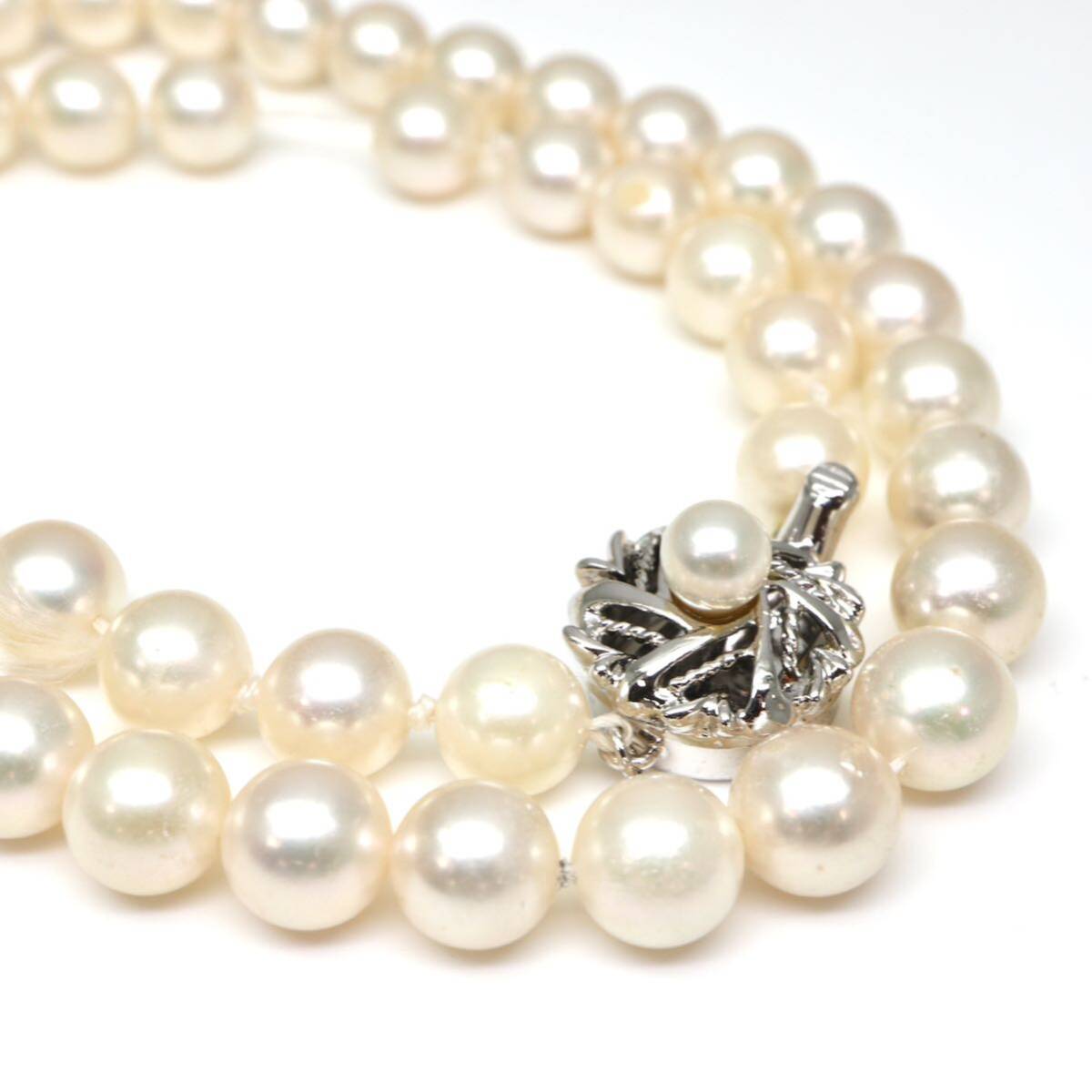 ◆アコヤ本真珠ネックレス/ 8 ◆A 約37.5g 約46.0cm 7.5-8.0mm珠 pearl パール jewelry necklace ジュエリー DE0/DE0_画像4