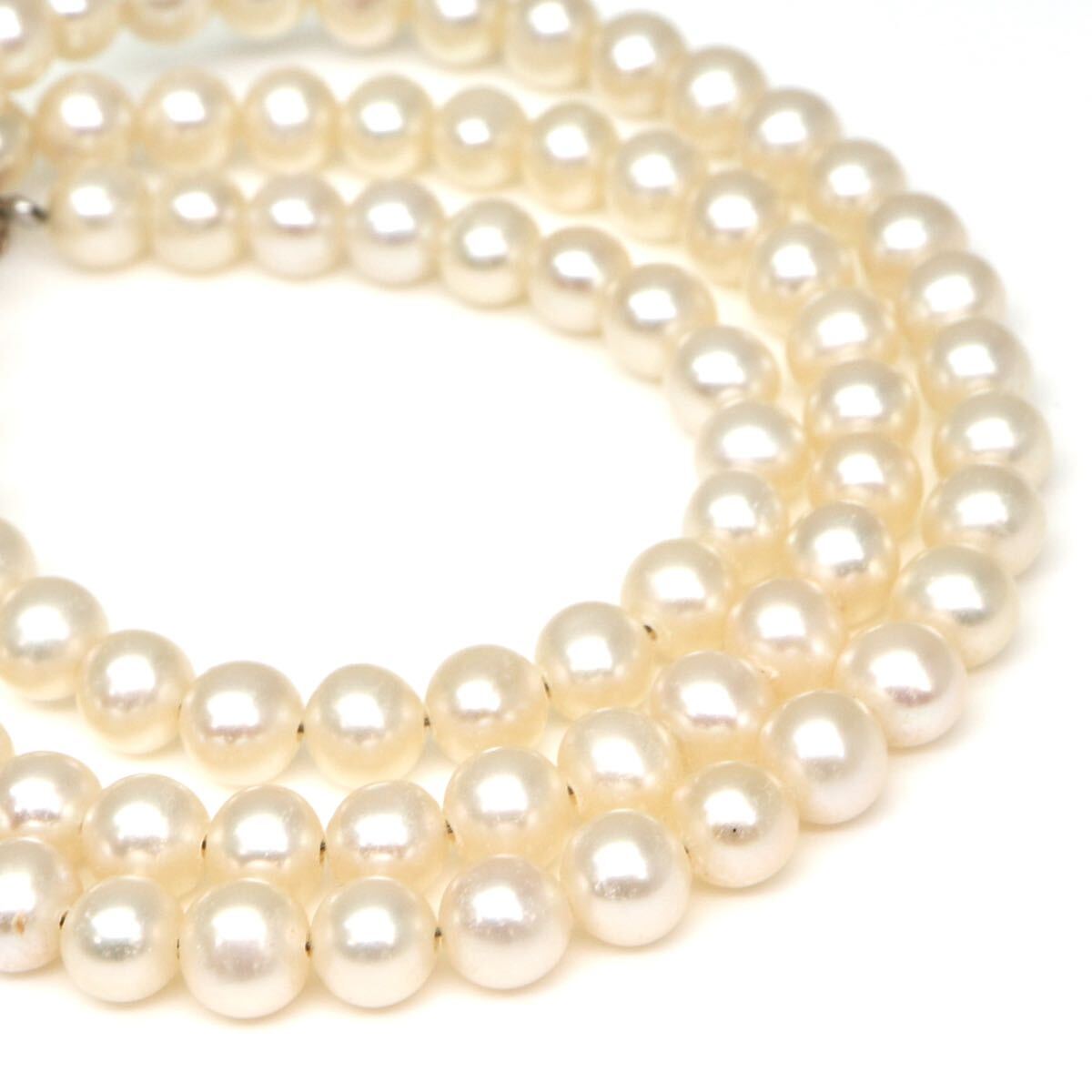 ◆K18 アコヤ本真珠ネックレス/ 10 ◆A 約13.3g 約43.0cm 4.5mm珠 pearl パール jewelry necklace ジュエリー DE1/EA1_画像1