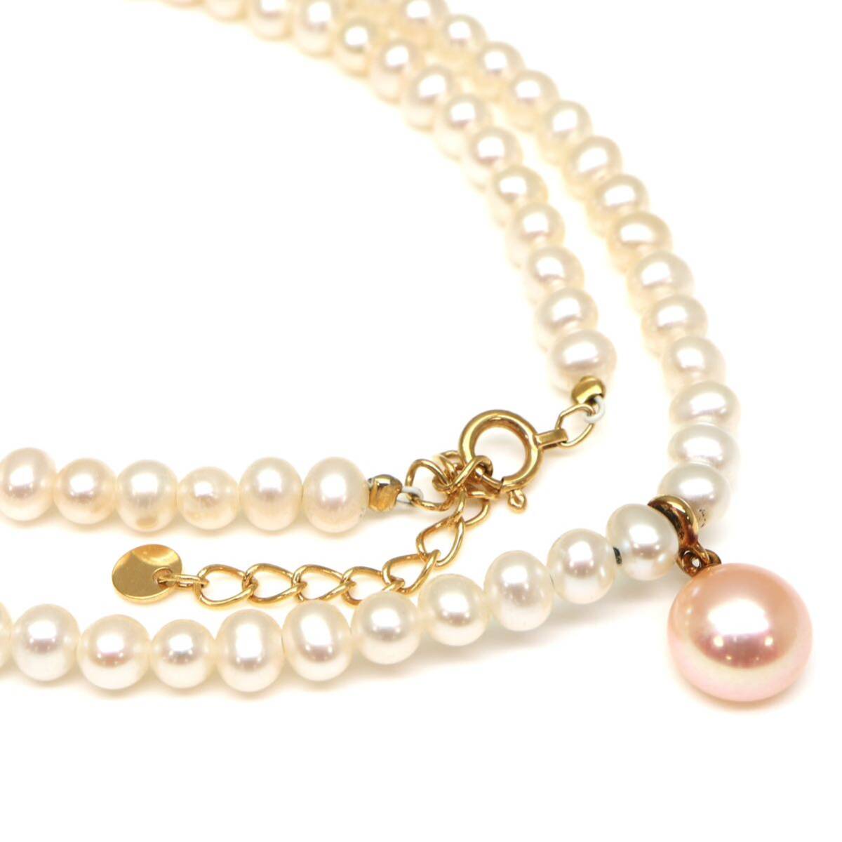 ◆K18 本真珠ネックレス/ 13 ◆A 約10.2g 約39.0cm pearl パール jewelry necklace ジュエリー DE0/DE0の画像1