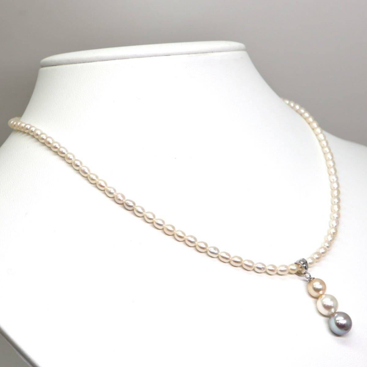 ◆アコヤ本真珠/本真珠ネックレス◆A● 約8.5g 約42.5cm 6.0-7.5mm珠 pearl パール jewelry necklace ジュエリーEA5/EB0_画像3