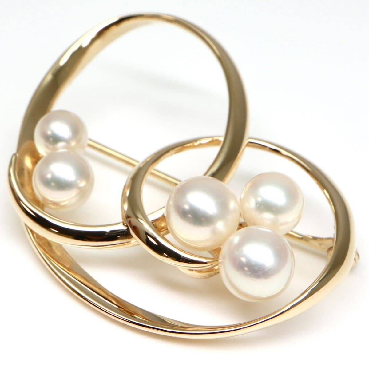 高品質!!MIKIMOTO(ミキモト)◆K14 アコヤ本真珠ブローチ◆A 約9.1g パール pearl broach ED4/ED4の画像1