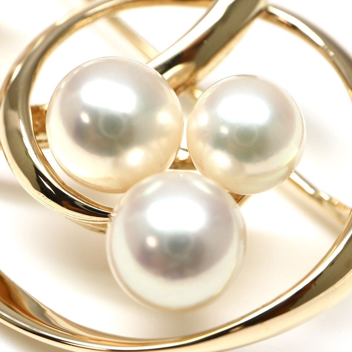 高品質!!MIKIMOTO(ミキモト)◆K14 アコヤ本真珠ブローチ◆A 約9.1g パール pearl broach ED4/ED4の画像4