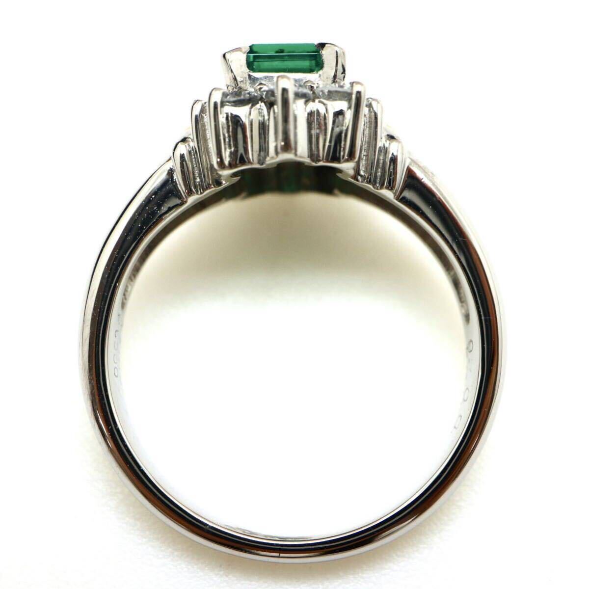 CrescentVert(クレサンベール)◆Pt900/K18 エメラルド/天然ダイヤモンドリング◆A 約5.8g 約8.5号 diamond emerald ring 指輪 EC2/EC2の画像5