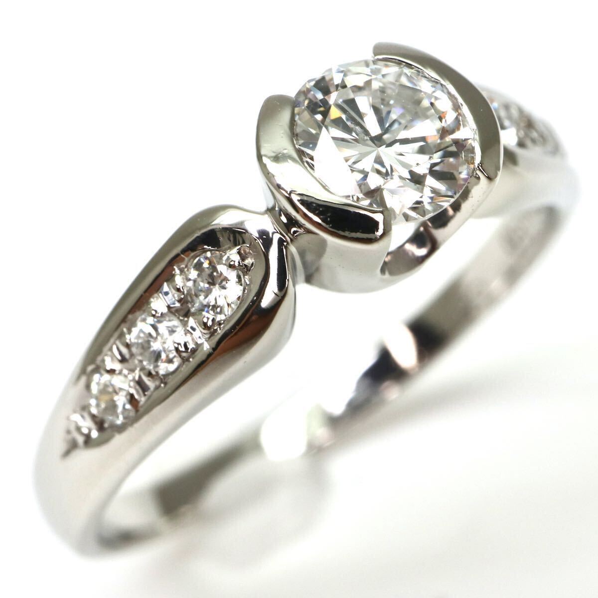 JEWELRY MAKI(ジュエリーマキ)◆Pt850 天然ダイヤモンドリング◆A 約3.6g 16号 0.38ct 0.12ct diamond ring指輪 jewelry ジュエリーEC3/ED4の画像1
