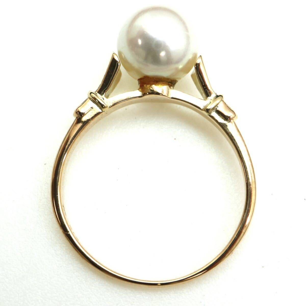 MIKIMOTO(ミキモト)◆K18 アコヤ本真珠リング◆A◎ 約2.0g 9号 7.5mm珠 pearl ジュエリー ring 指輪 DH9/EA3の画像4