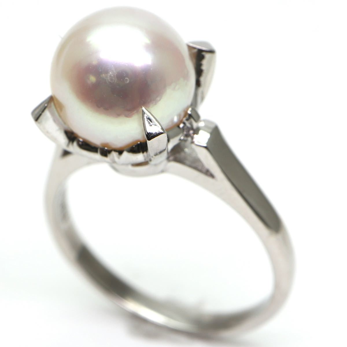 TASAKI(田崎真珠)◆Pt900 アコヤ本真珠リング◆A◎ 約5.9g 11.5号 9.0mm珠 pearl ジュエリー ring 指輪 EB5/EB5の画像3