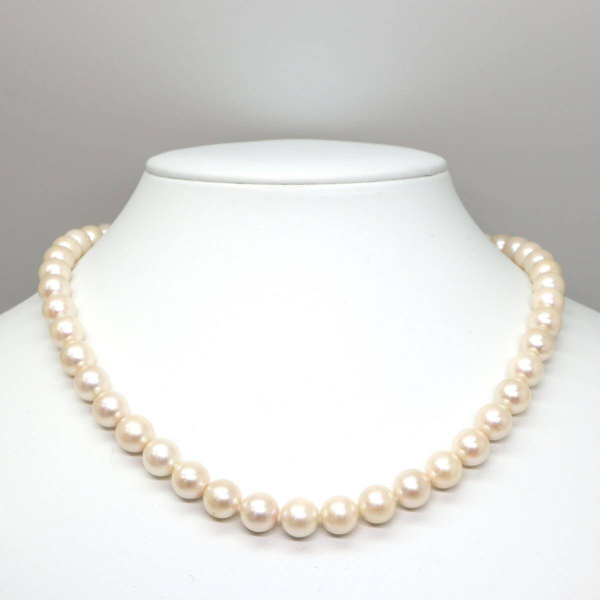 ◆アコヤ本真珠ネックレス/ 7 ◆A 約47.5g 約44.5cm 8.5-9.0mm珠 pearl パール jewelry necklace ジュエリー DH0/DH0の画像2