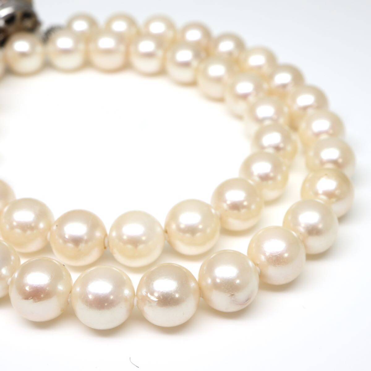 ◆アコヤ本真珠ネックレス/ 7 ◆A 約47.5g 約44.5cm 8.5-9.0mm珠 pearl パール jewelry necklace ジュエリー DH0/DH0の画像5