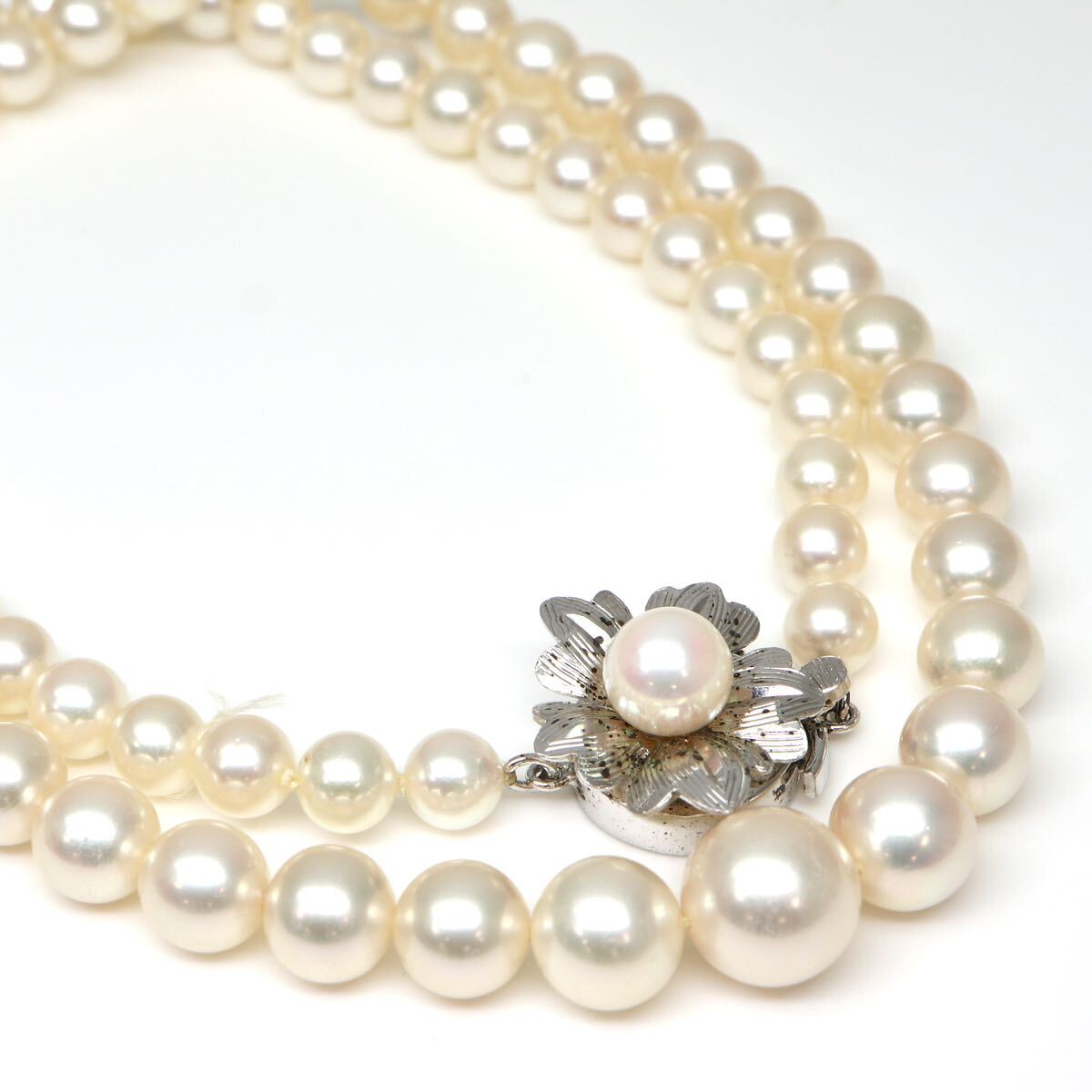 ◆アコヤ本真珠ネックレス/ 17 ◆A 約29.4g 約48.0cm 5.5-9.0mm珠 pearl パール jewelry necklace ジュエリー EA1/EA1_画像4