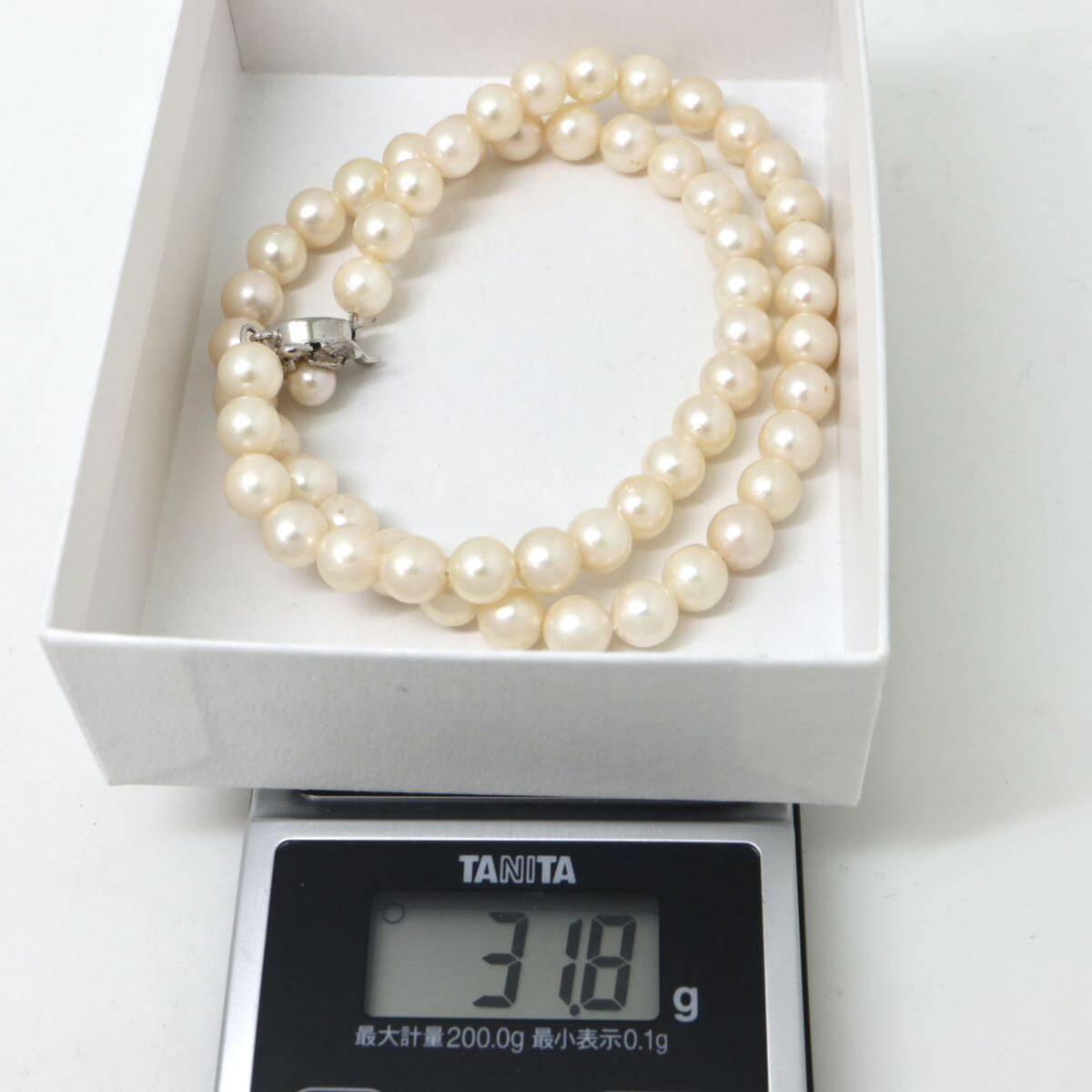 ◆アコヤ本真珠ネックレス/ 19 ◆A 約31.8g 約42.0cm 7.0-7.5mm珠 pearl パール jewelry necklace ジュエリー DD0/DF0の画像9
