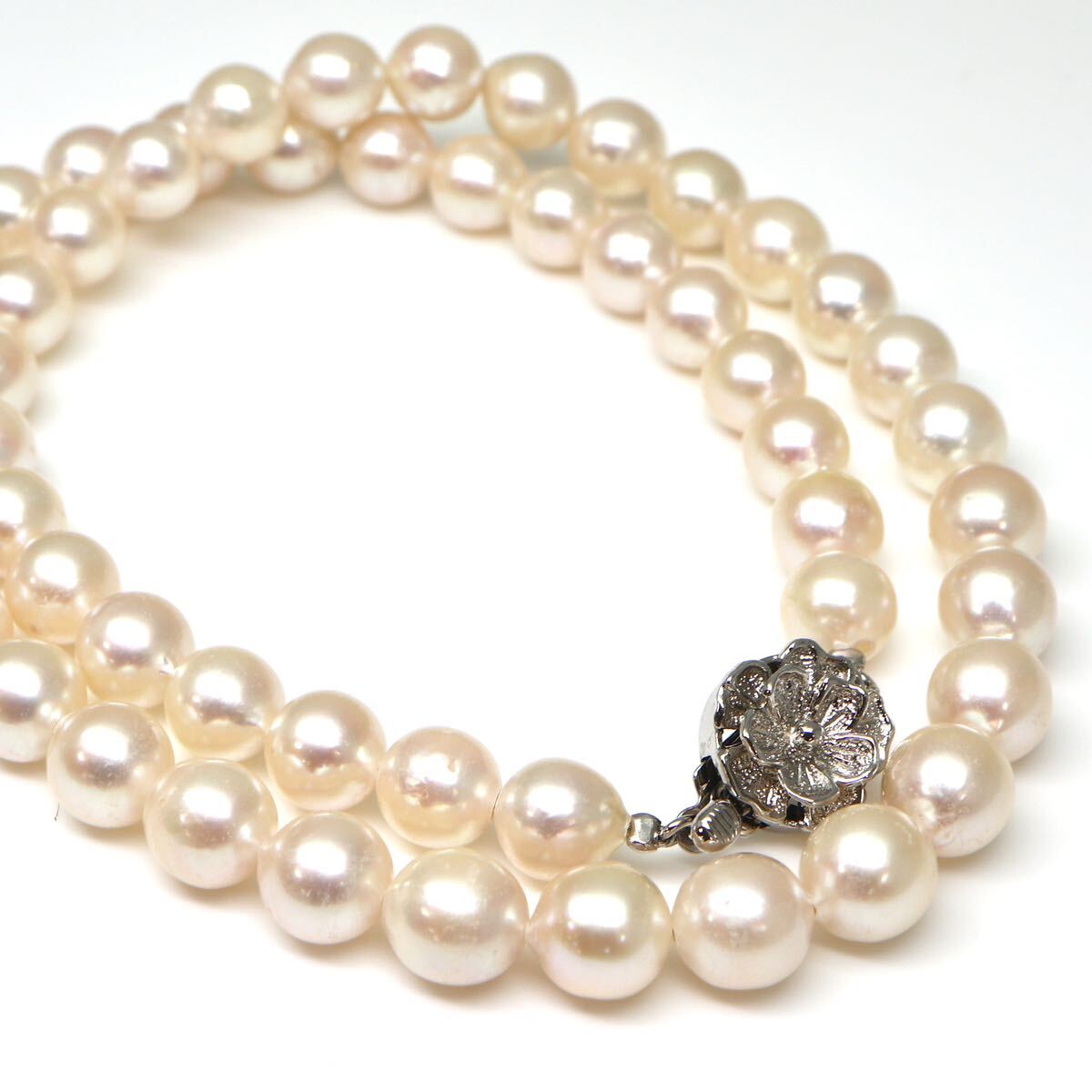 ◆アコヤ本真珠ネックレス/ 22 ◆A 約30.3g 約42.0cm 7.0-7.5mm珠 pearl パール jewelry necklace ジュエリー DC0/DF0_画像1