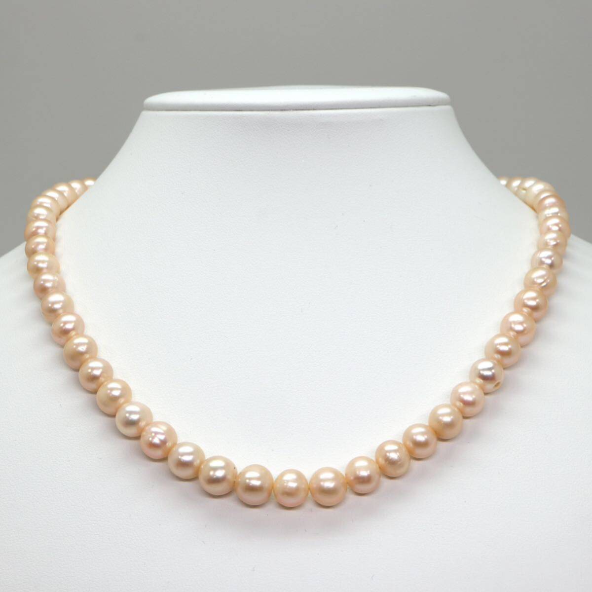 ◆本真珠ネックレス/ 38 ◆A 約41.9g 約46.5cm 8.5mm珠 pearl パール jewelry necklace ジュエリー DC8/DC8の画像2