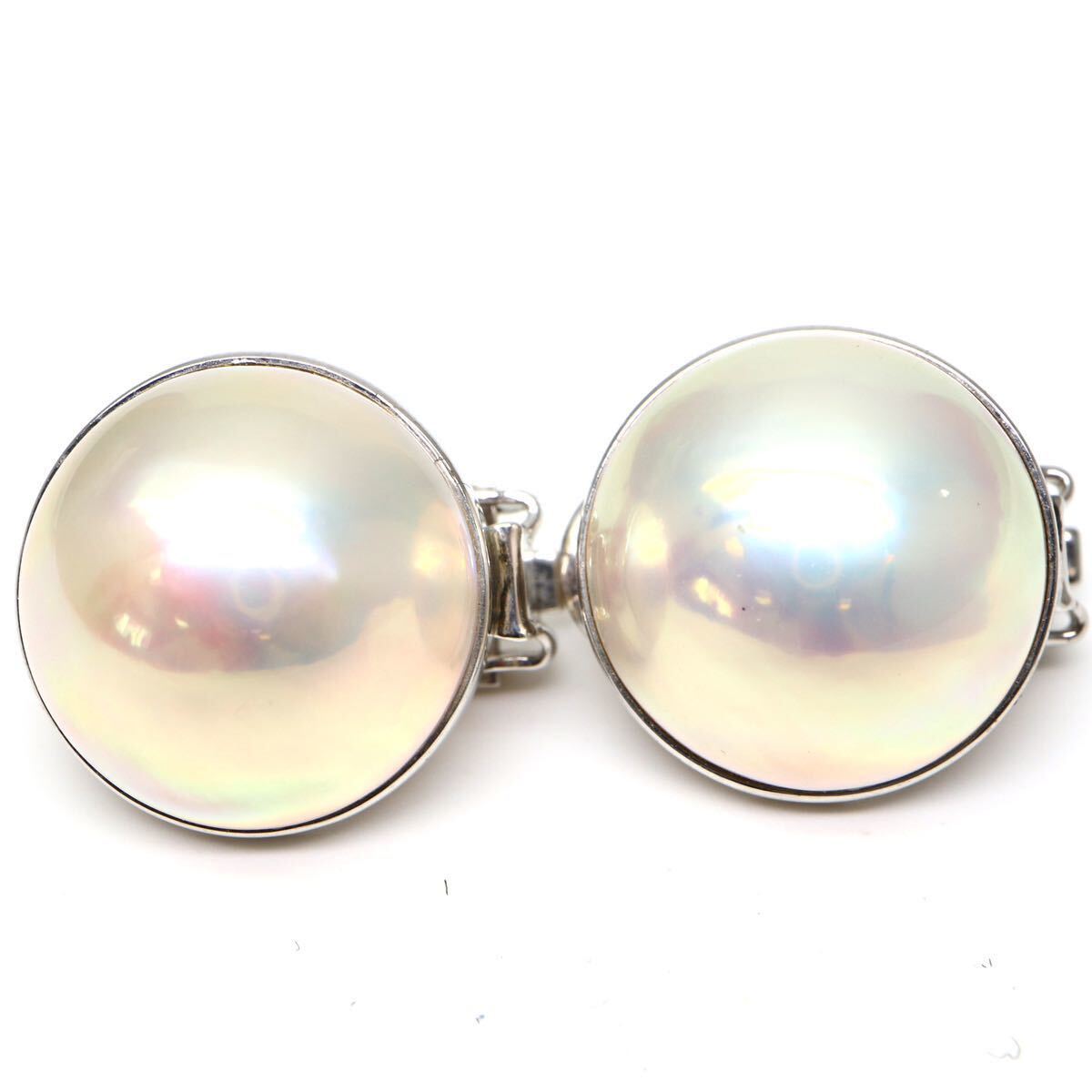 TASAKI(田崎真珠)◆K14 マベパールイヤリング◆A◎ 約8.6g パール pearl ジュエリー earring jewelry EB5/EC0の画像4