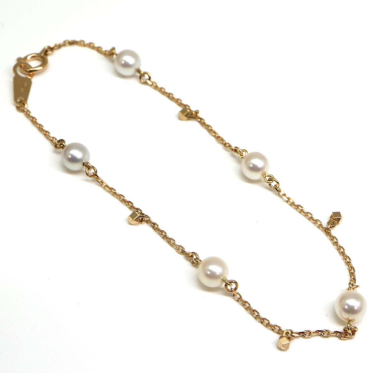 MIKIMOTO(ミキモト)◆K18 アコヤ本真珠ブレスレット◆A 約2.8g 約20.0cm bracelet diamond jewelry ジュエリー EA7/EA8の画像1