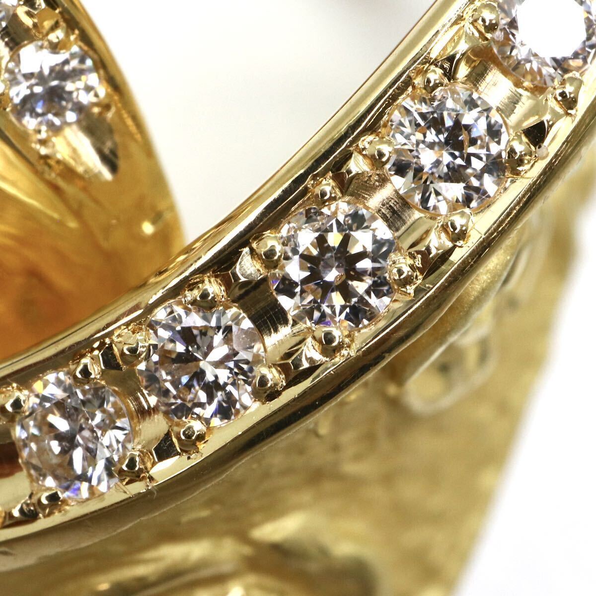 豪華!!◆K18 天然ダイヤモンドリング◆A◎ 0.33ct 約10.8g 15.5号 diamond ジュエリー ring 指輪 EI0/EI0の画像4