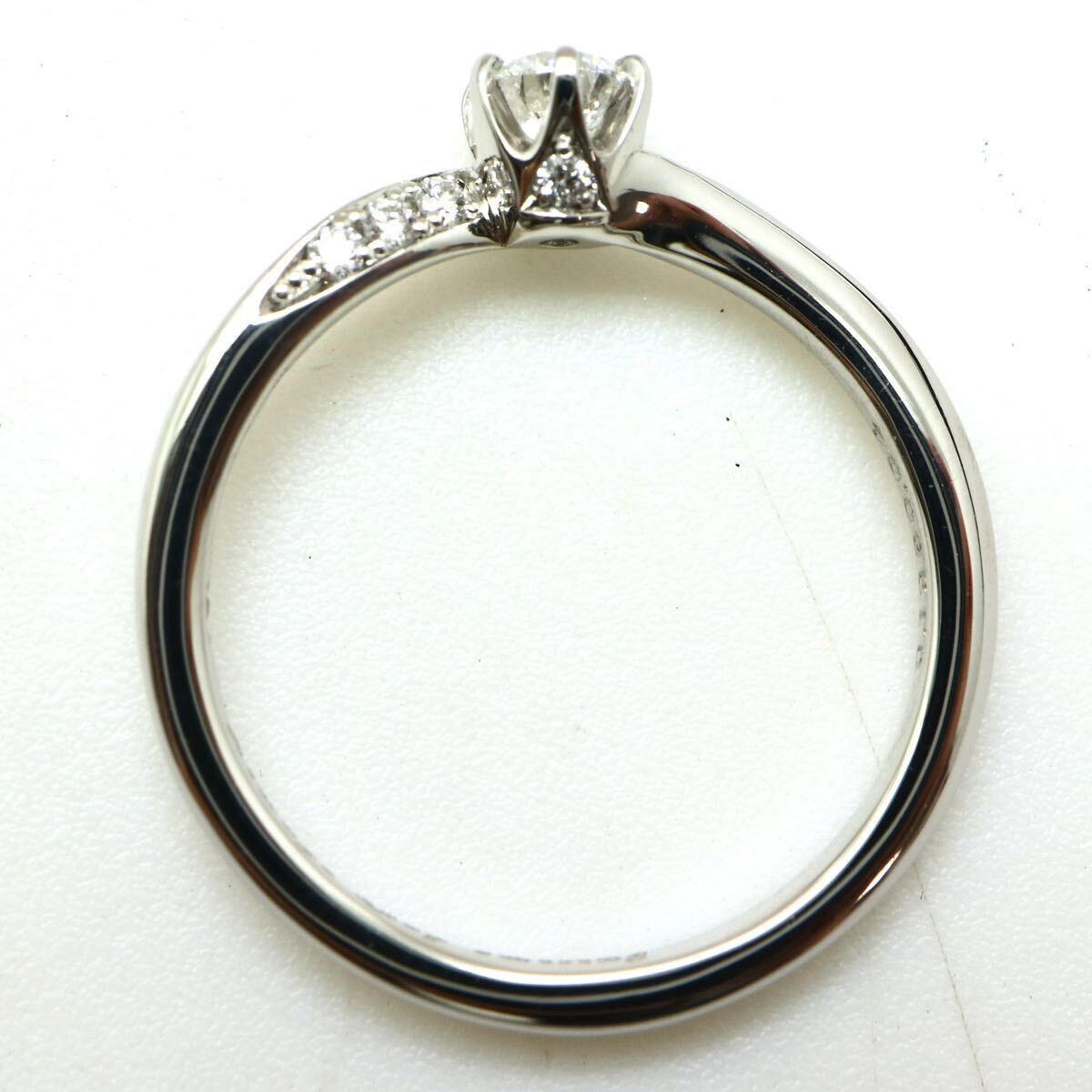 I-PRIMO(アイプリモ)◆Pt950 天然ダイヤモンドリング◆A 約3.4g 約11号 0.04ct diamond ring指輪 jewelry ジュエリーEC6/ED3の画像5