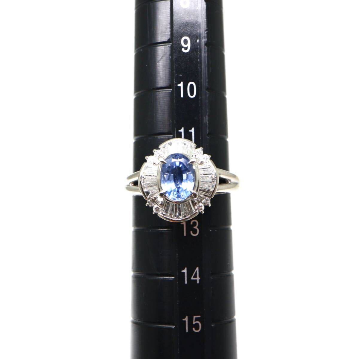 JEWELRY MAKI(ジュエリーマキ)◆Pt950 天然ダイヤモンド/天然サファイアリング◆A 約6.2g 約12.0号 diamond sapphire ring指輪 ED0/ED4の画像9