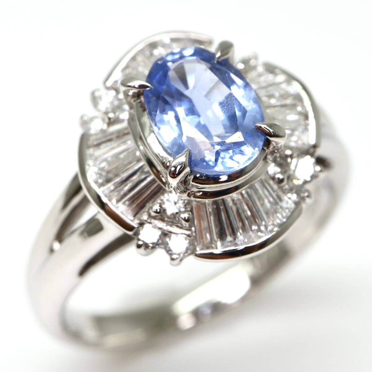 JEWELRY MAKI(ジュエリーマキ)◆Pt950 天然ダイヤモンド/天然サファイアリング◆A 約6.2g 約12.0号 diamond sapphire ring指輪 ED0/ED4の画像1