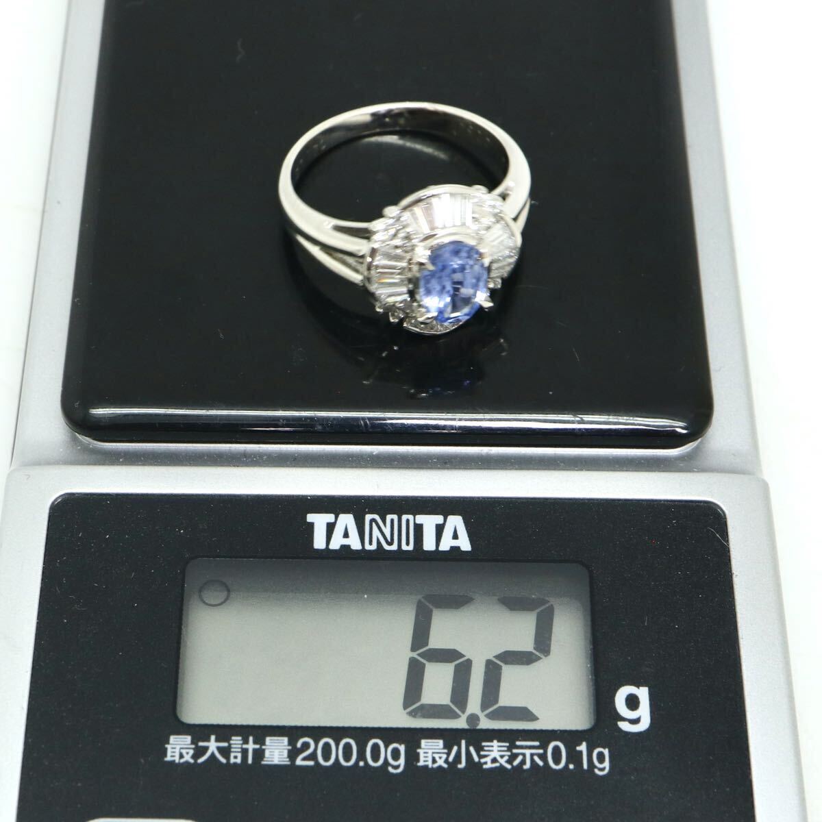 JEWELRY MAKI(ジュエリーマキ)◆Pt950 天然ダイヤモンド/天然サファイアリング◆A 約6.2g 約12.0号 diamond sapphire ring指輪 ED0/ED4の画像10