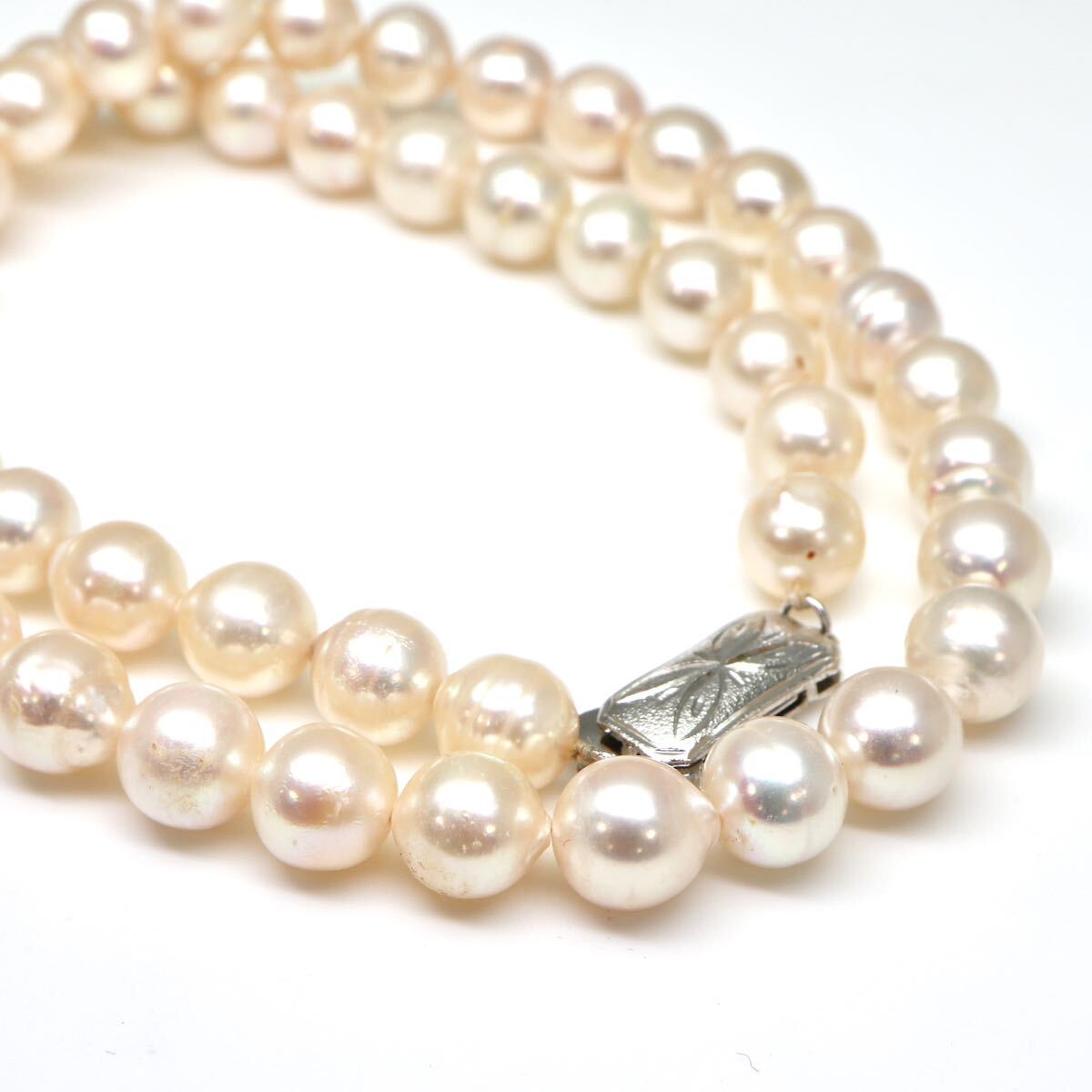 ◆アコヤ本真珠ネックレス/ 3 ◆A 約34.4g 約43.5cm 7.5mm珠 pearl パール jewelry necklace ジュエリー DC0/DE0の画像4