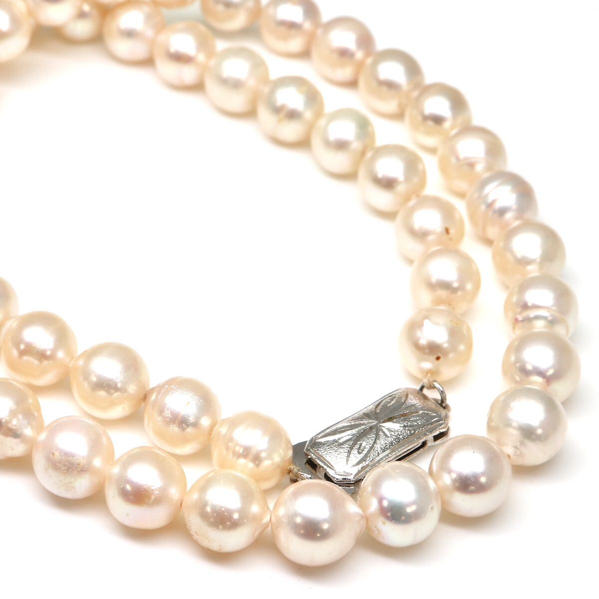 ◆アコヤ本真珠ネックレス/ 3 ◆A 約34.4g 約43.5cm 7.5mm珠 pearl パール jewelry necklace ジュエリー DC0/DE0_画像1