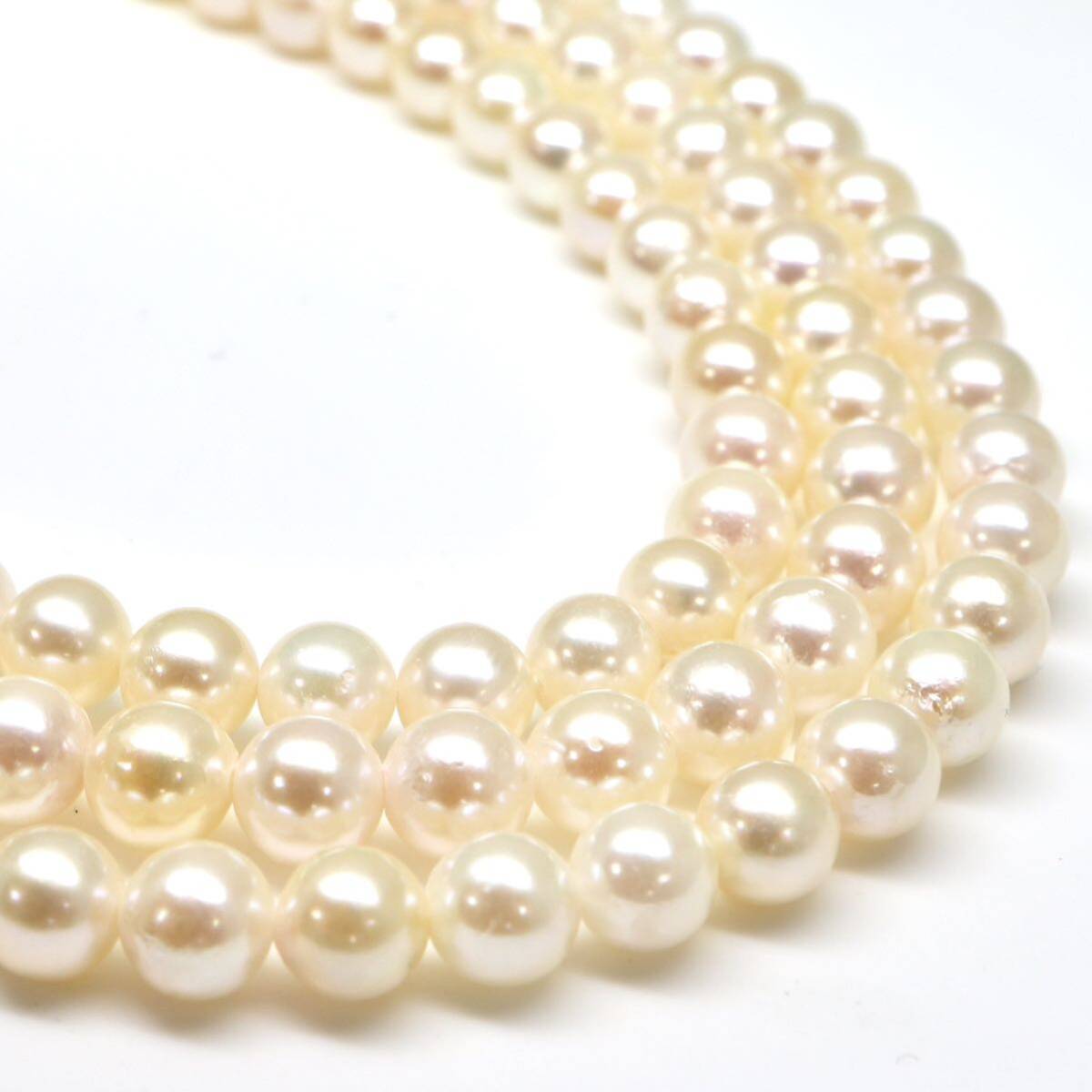 ◆アコヤ本真珠ロングネックレス/ 4 ◆As 約46.1g 約79.5cm 6.0-6.5mm珠 pearl パール jewelry necklace ジュエリー DH0/DH0の画像4